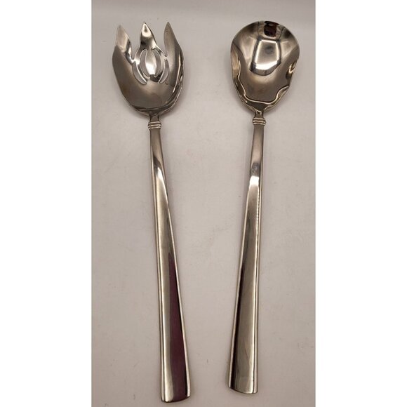 Reed & Barton Heritage Mint 18/10 Stainless Steel Salad Serving Set - Picture 2 of 8